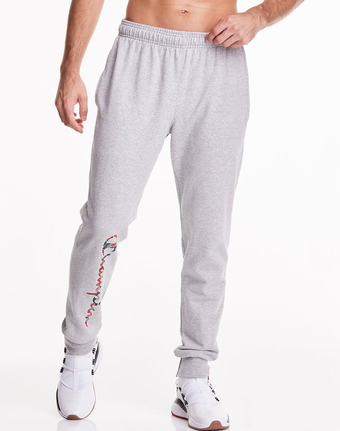 Champion Powerblend Fleece Liquid Filled Script Erkek Joggers Gri ( THGQZC973 )